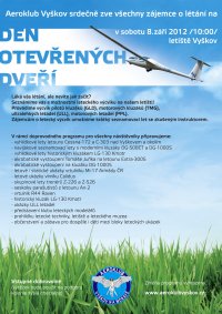 obrázek k akci Den otevřených dveří Aeroklubu Vyškov 2012