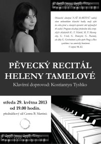 obrázek k akci PĚVECKÝ RECITÁL HELENY TAMELOVÉ Klavírní doprovod: Kostiantyn Tyshko